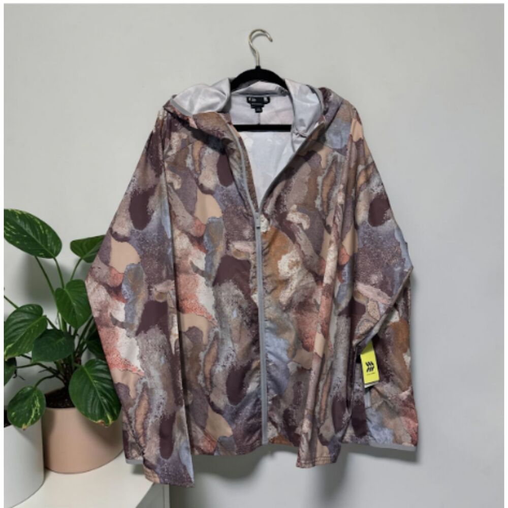 All in Motion Women’s Abstract Print Hooded Jacket XXL Full Zip